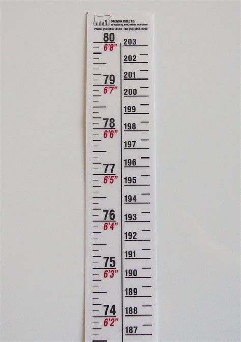 wall mounted height chart